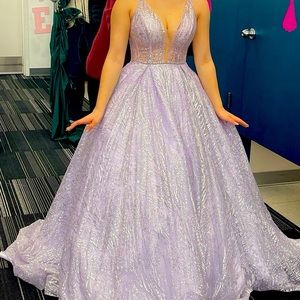 Princess Prom Gown, Nina Canacci, Sparkling Lavendar, Size 4, worn once